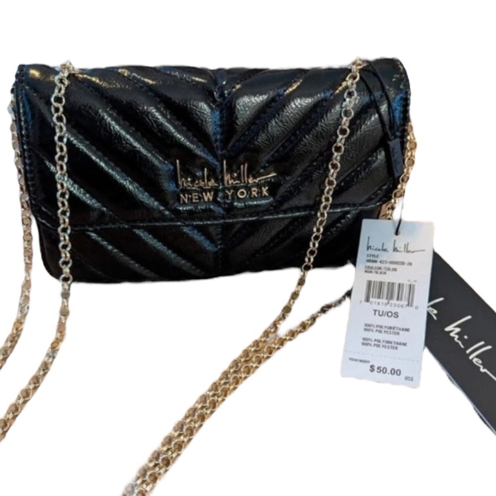 NWT Nicole Miller Black Crossbody - Picture 4 of 6